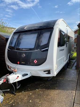 Swift Challenger Hi-Style 580, 4 berth, (2018) Used - Average condition for age Touring Caravan for sale