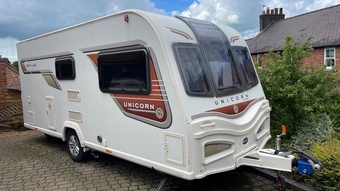 Bailey UNICORN SEVILLE, 2 berth, (2013) Used - Good condition Touring Caravan for sale