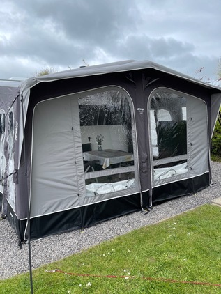 Used only twice - Vango Riviera 390 Air ProShield Awning Extras -Mesh Panels, carpet, spare tubes