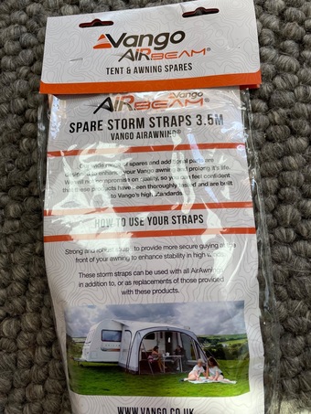 VANGO tent and awning spare storm straps 3.5 metre NEW